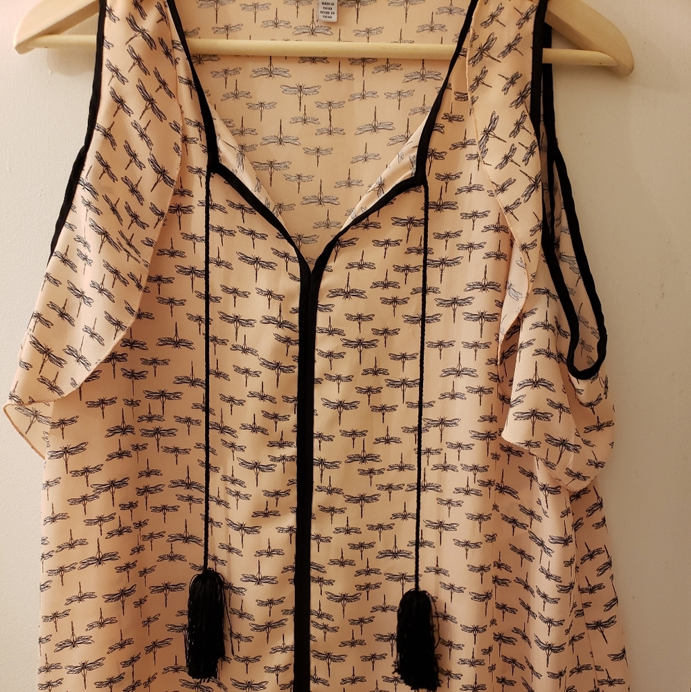 Cold Shoulder Dragonfly Blouse